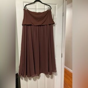 Anthropologie Chocolate Brown Maxi Skirt